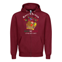 Burgundy logo for rosys saon mexicano Zipper Hoodie - CowhideDigitalArt