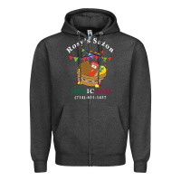 Charcoal Heather logo for rosys saon mexicano Zipper Hoodie - CowhideDigitalArt