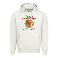 Oatmeal Heather logo for rosys saon mexicano Zipper Hoodie - CowhideDigitalArt