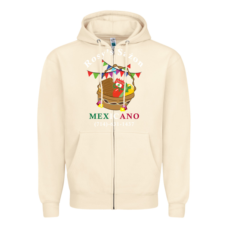 Logo For Rosys Saon Mexicano Zipper Hoodie by CowhideDigitalArt | Teevron