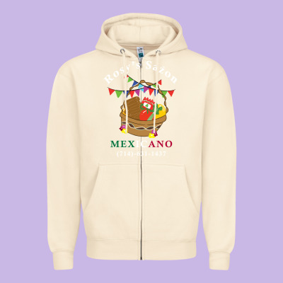Logo For Rosys Saon Mexicano Zipper Hoodie Designed By Cowhidedigitalart