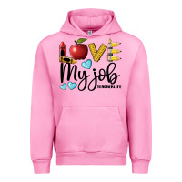 Fuchsia Pink love my job teacher life Urban Hoodie - BarkalooDesign