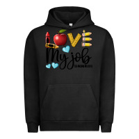Pigment Black love my job teacher life Urban Hoodie - BarkalooDesign