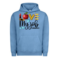 Pigment Pebble Blue love my job teacher life Urban Hoodie - BarkalooDesign