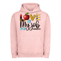 Pigment Salmon love my job teacher life Urban Hoodie - BarkalooDesign