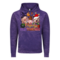 Cloud Purple Happy Hallothanksmas Pigs Vintage Hoodie - NancyCooperArtShop