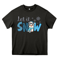 Asphalt let it snow snowman coffee Heavy Core Tee - JahusDesignShop