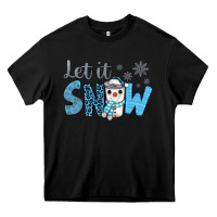 Black let it snow snowman coffee Heavy Core Tee - JahusDesignShop
