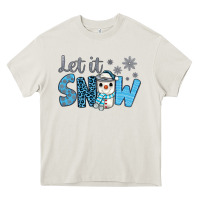 Cream let it snow snowman coffee Heavy Core Tee - JahusDesignShop