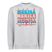 Heather Grey Merica vibes Heavyweight Sweatshirt - FaDigitalArtStudio