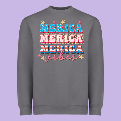 Merica Vibes Heavyweight Sweatshirt Designed By Fadigitalartstudio