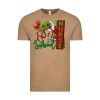 Vintage Coffee Christmas Character Nurse Vintage Tee - NancyCooperArtShop