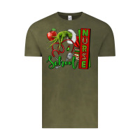 Vintage Olive Christmas Character Nurse Vintage Tee - NancyCooperArtShop