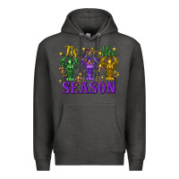 Charcoal Heather Tis The Season Crawfish Mardi Gras Premium Hoodie - FaDigitalArtStudio