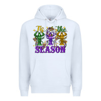 White Tis The Season Crawfish Mardi Gras Premium Hoodie - FaDigitalArtStudio