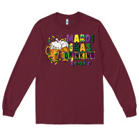 Burgundy mardi gras drinking team 12 inches 300 dpi Long Sleeve Tee - CowGirlArtShop
