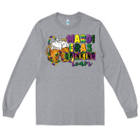 Heather Grey mardi gras drinking team 12 inches 300 dpi Long Sleeve Tee - CowGirlArtShop
