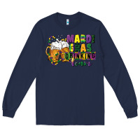 Navy mardi gras drinking team 12 inches 300 dpi Long Sleeve Tee - CowGirlArtShop