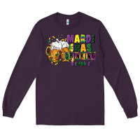Plum mardi gras drinking team 12 inches 300 dpi Long Sleeve Tee - CowGirlArtShop