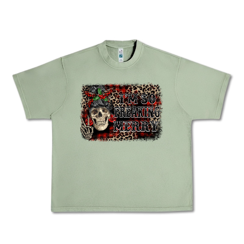 I'm So Freaking Merry Skeleton Messy Bun Urban Heavy Tee by NancyCooperArtShop | Teevron