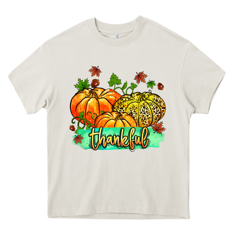 Thankful Pumpkins With Glitter Heavy Core Tee by MaliasSmallBusiness | Teevron