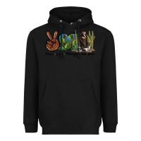 Black Peace Love Malayan Sun Bear Heavyweight Hoodie - LillyAllenDesigns