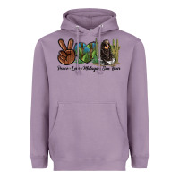 Lavender Peace Love Malayan Sun Bear Heavyweight Hoodie - LillyAllenDesigns