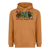 Meerkat Peace Love Malayan Sun Bear Heavyweight Hoodie - LillyAllenDesigns