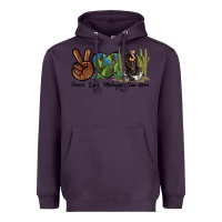 Plum Peace Love Malayan Sun Bear Heavyweight Hoodie - LillyAllenDesigns