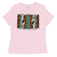 Bubblegum Pink tool leather leopard cowhide backround Ladies Tee - RanaPortraitStore