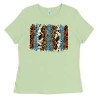 Matcha tool leather leopard cowhide backround Ladies Tee - RanaPortraitStore