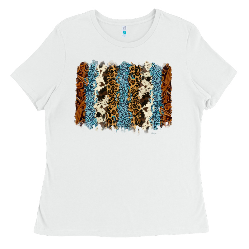 Tool Leather Leopard Cowhide Backround Ladies Tee by RanaPortraitStore | Teevron