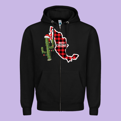 Merry Christmas Zipper Hoodie Designed By Cowhidedigitalart