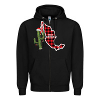 Black Merry Christmas Zipper Hoodie - CowhideDigitalArt