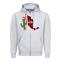 Heather Grey Merry Christmas Zipper Hoodie - CowhideDigitalArt