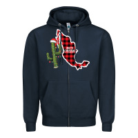 Navy Merry Christmas Zipper Hoodie - CowhideDigitalArt