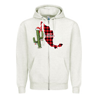 Oatmeal Heather Merry Christmas Zipper Hoodie - CowhideDigitalArt