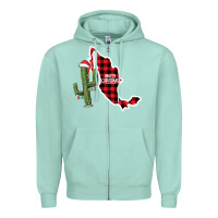 Seafoam Merry Christmas Zipper Hoodie - CowhideDigitalArt