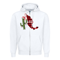 White Merry Christmas Zipper Hoodie - CowhideDigitalArt