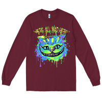 Burgundy colorul chesire Long Sleeve Tee - tuanDangUi