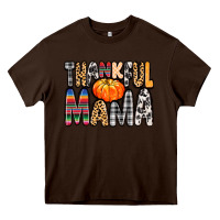 Chocolate Brown Thankful Mama Heavy Core Tee - MaliasSmallBusiness
