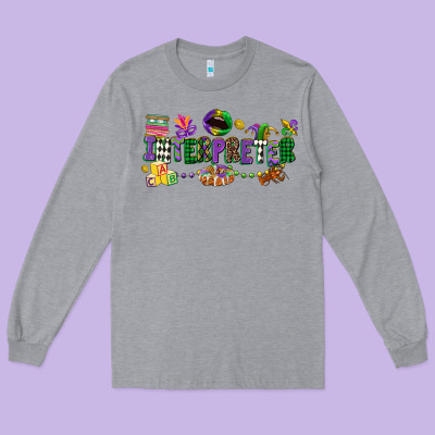 Interpreter Mardi Gras Long Sleeve Tee Designed By Cowgirlartshop