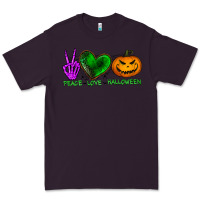 Plum peace love halloween Premium Tee - BundleAndBundleShop
