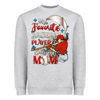 Heather Grey My favorite baseball player calls me mom Heavyweight Sweatshirt - FaDigitalArtStudio
