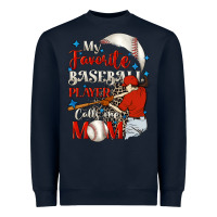 Navy My favorite baseball player calls me mom Heavyweight Sweatshirt - FaDigitalArtStudio