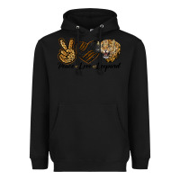 Black Peace Love Lion Head Heavyweight Hoodie - LillyAllenDesigns