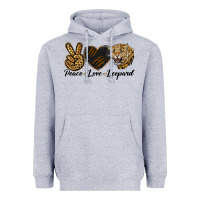 Heather Grey Peace Love Lion Head Heavyweight Hoodie - LillyAllenDesigns