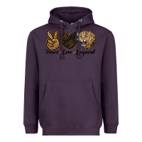 Plum Peace Love Lion Head Heavyweight Hoodie - LillyAllenDesigns