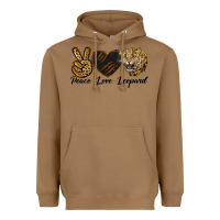 Toasted Coconut Peace Love Lion Head Heavyweight Hoodie - LillyAllenDesigns