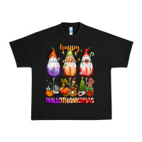 Black Happy Hallothanksmas wine glasses and gnomes Urban Heavy Tee - texasbilliewilder